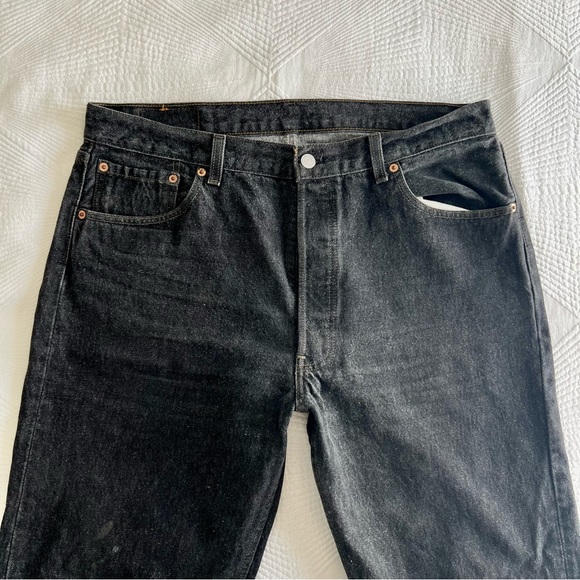 VINTAGE 90’s Black 501 Levi’s Jeans Made in USA 1995 - Picture 3 of 10